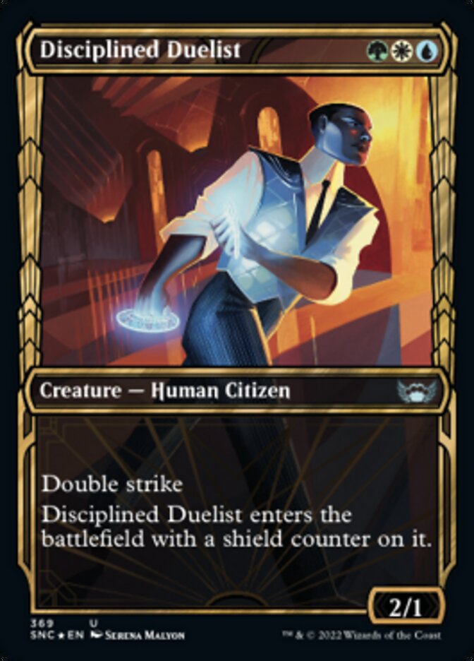 Disciplined Duelist (Showcase Golden Age Gilded Foil) [Streets of New Capenna] | Impulse Games and Hobbies