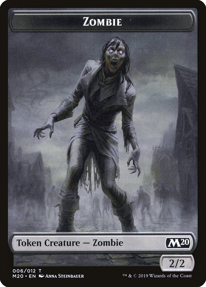 Zombie Token [Core Set 2020 Tokens] | Impulse Games and Hobbies