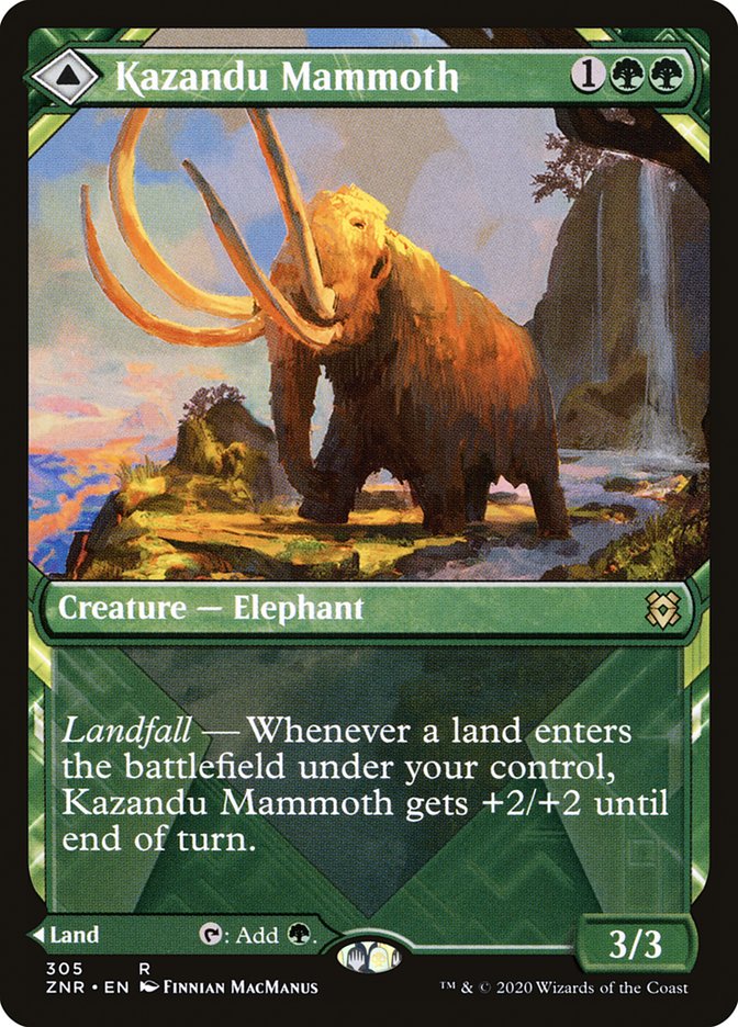 Kazandu Mammoth // Kazandu Valley (Showcase) [Zendikar Rising] | Impulse Games and Hobbies