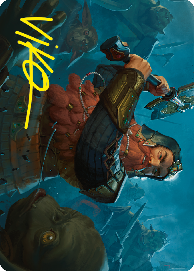 Gimli, Counter of Kills Art Card (10/81) (Gold-Stamped Signature) [The Lord of the Rings: Tales of Middle-earth Art Series] | Impulse Games and Hobbies