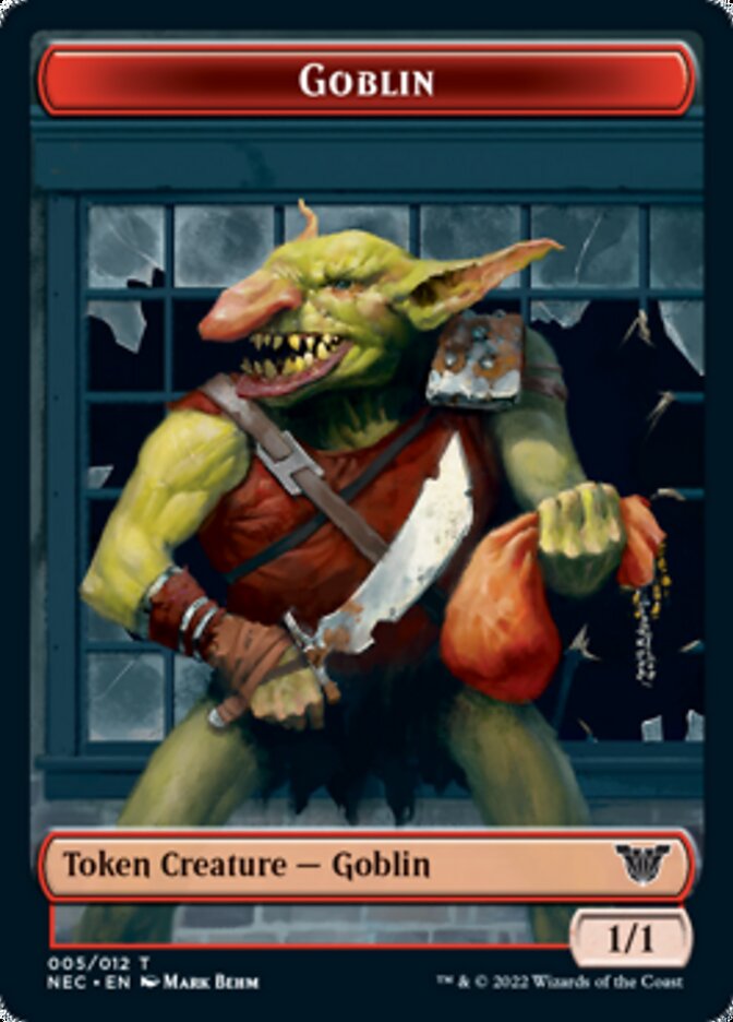 Smoke Blessing // Goblin Double-sided Token [Kamigawa: Neon Dynasty Commander Tokens] | Impulse Games and Hobbies