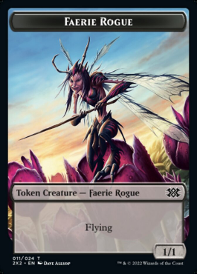 Faerie Rogue // Monk Double-sided Token [Double Masters 2022 Tokens] | Impulse Games and Hobbies