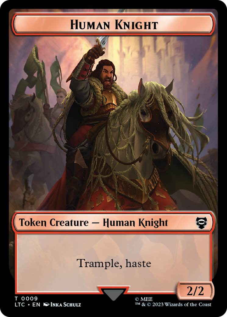 Human Knight // Human Double-Sided Token [The Lord of the Rings: Tales of Middle-Earth Commander Tokens] | Impulse Games and Hobbies