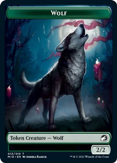 Centaur // Wolf Double-Sided Token [Innistrad: Midnight Hunt Commander Tokens] | Impulse Games and Hobbies