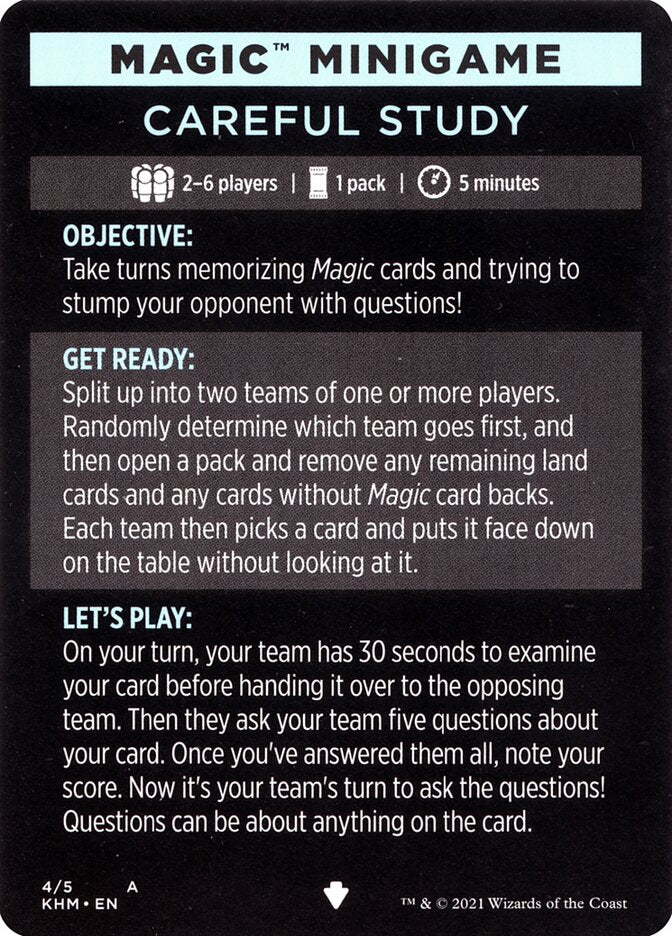Careful Study (Magic Minigame) [Kaldheim Minigame] | Impulse Games and Hobbies