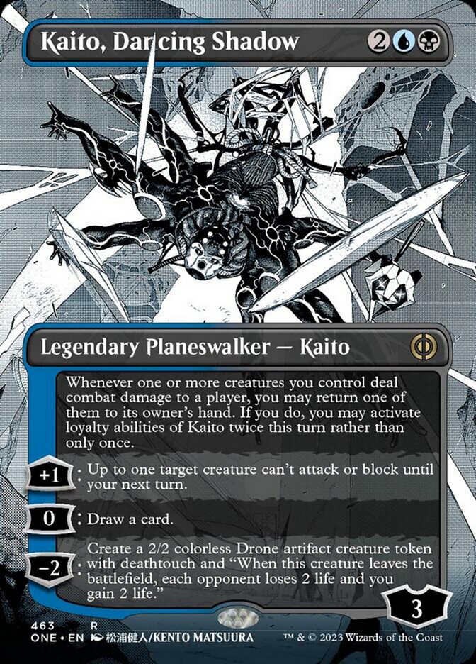 Kaito, Dancing Shadow (Borderless Manga Step-and-Compleat Foil) [Phyrexia: All Will Be One] | Impulse Games and Hobbies