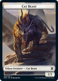 Cat Beast // Construct Double-sided Token [Zendikar Rising Tokens] | Impulse Games and Hobbies