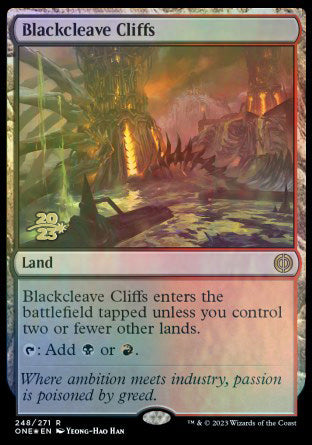 Blackcleave Cliffs [Phyrexia: All Will Be One Prerelease Promos] | Impulse Games and Hobbies