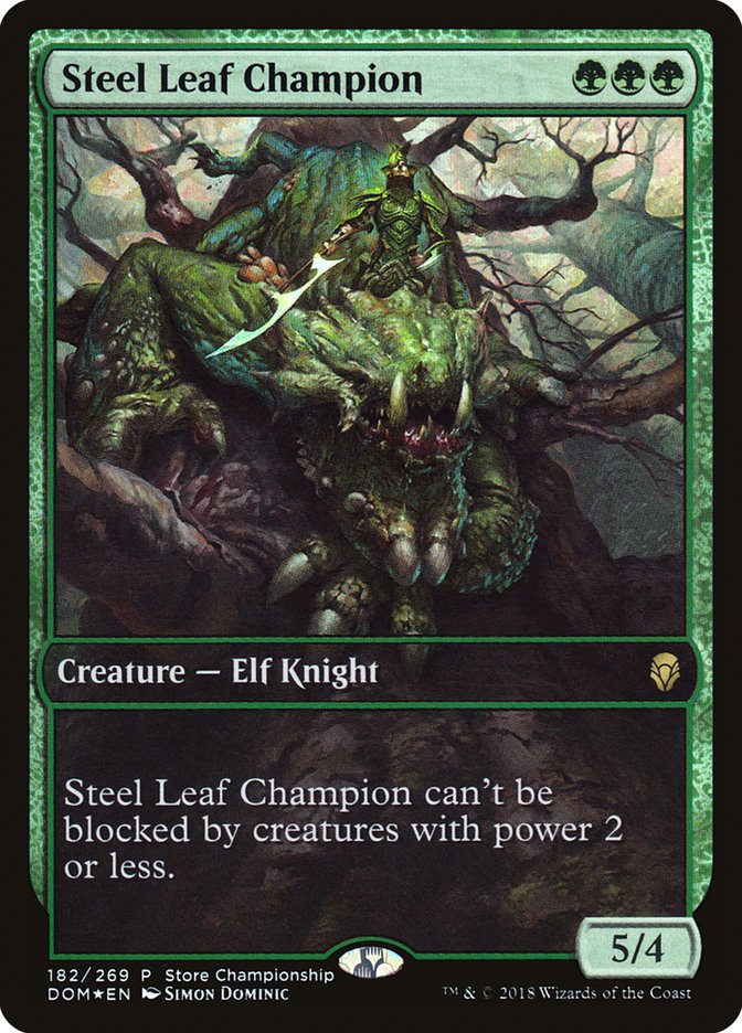 Steel Leaf Champion (Store Championship) (Full Art) [Dominaria Promos] | Impulse Games and Hobbies