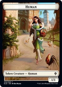 Human // Food (17) Double-sided Token [Throne of Eldraine Tokens] | Impulse Games and Hobbies