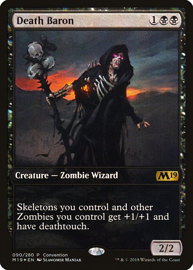 Death Baron (Convention) (Full Art) [Core Set 2019 Promos] | Impulse Games and Hobbies