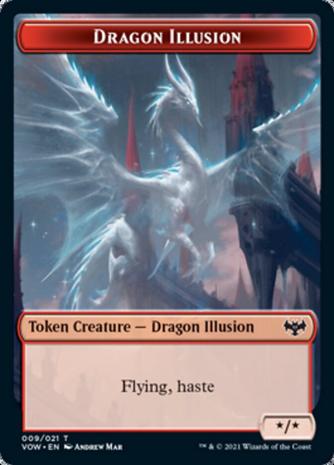 Insect // Dragon Illusion Double-sided Token [Innistrad: Crimson Vow Tokens] | Impulse Games and Hobbies