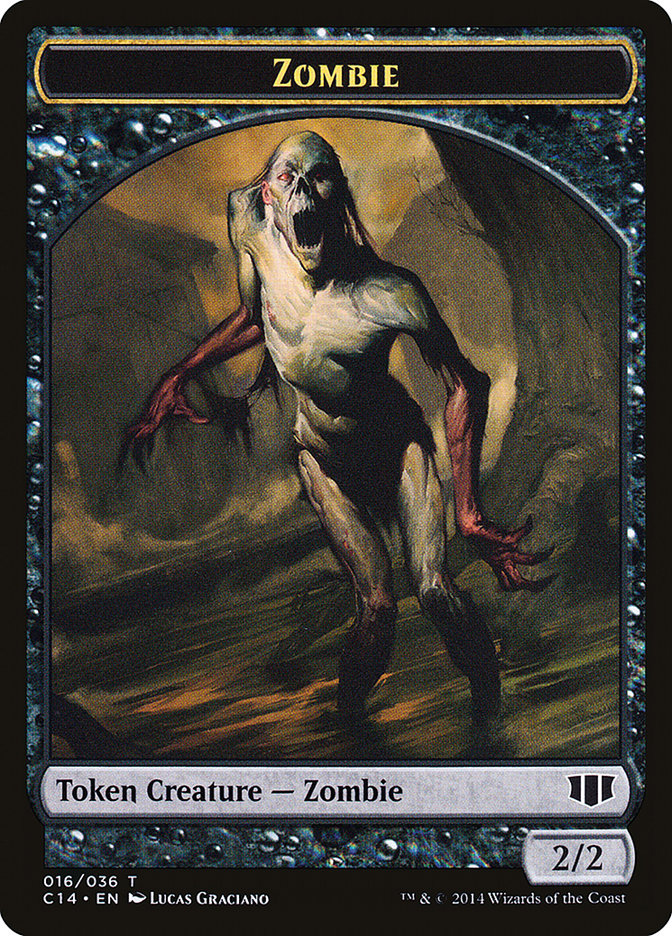 Ob Nixilis of the Black Oath Emblem // Zombie (016/036) Double-sided Token [Commander 2014 Tokens] | Impulse Games and Hobbies