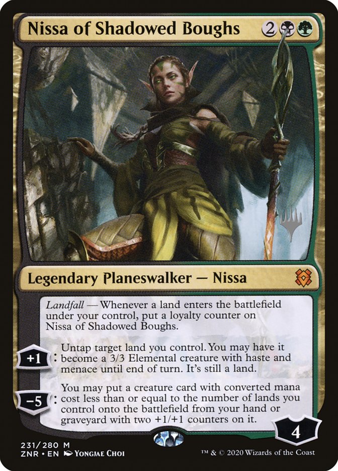 Nissa of Shadowed Boughs (Promo Pack) [Zendikar Rising Promos] | Impulse Games and Hobbies