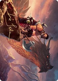 Dragonkin Berserker Art Card (Gold-Stamped Signature) [Kaldheim: Art Series] | Impulse Games and Hobbies