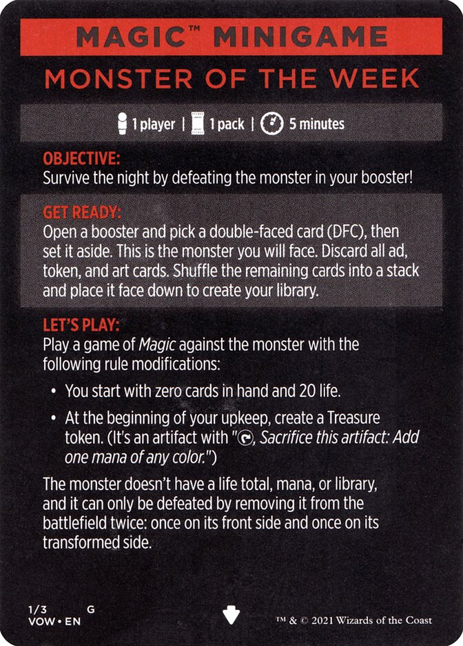 Monster of The Week (Magic Minigame) [Innistrad: Crimson Vow Minigame] | Impulse Games and Hobbies