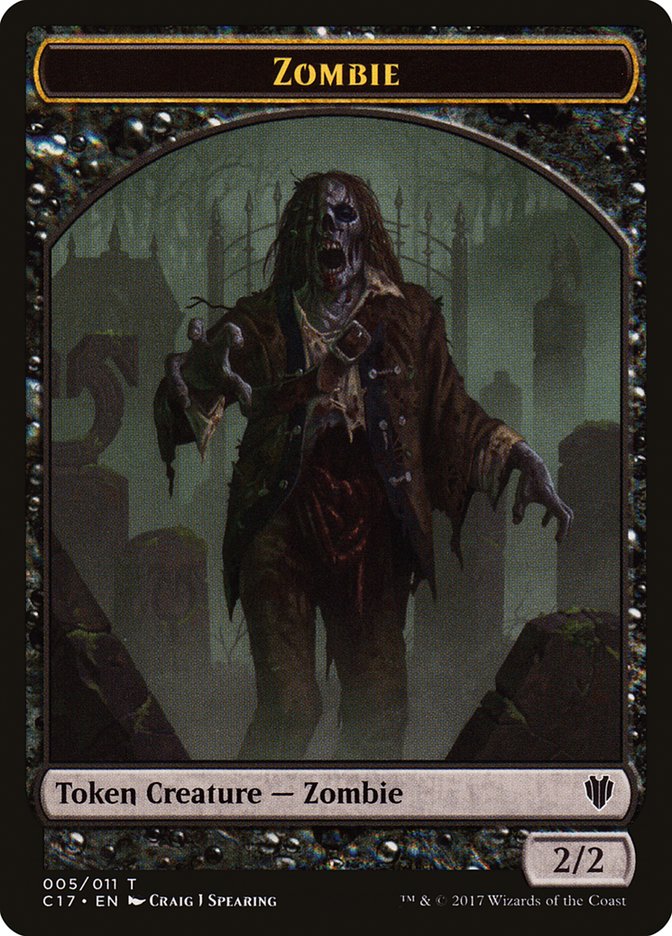 Vampire // Zombie Double-sided Token [Commander 2017 Tokens] | Impulse Games and Hobbies