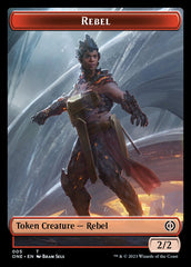 Rebel // Phyrexian Germ Double-Sided Token [Phyrexia: All Will Be One Commander Tokens] | Impulse Games and Hobbies