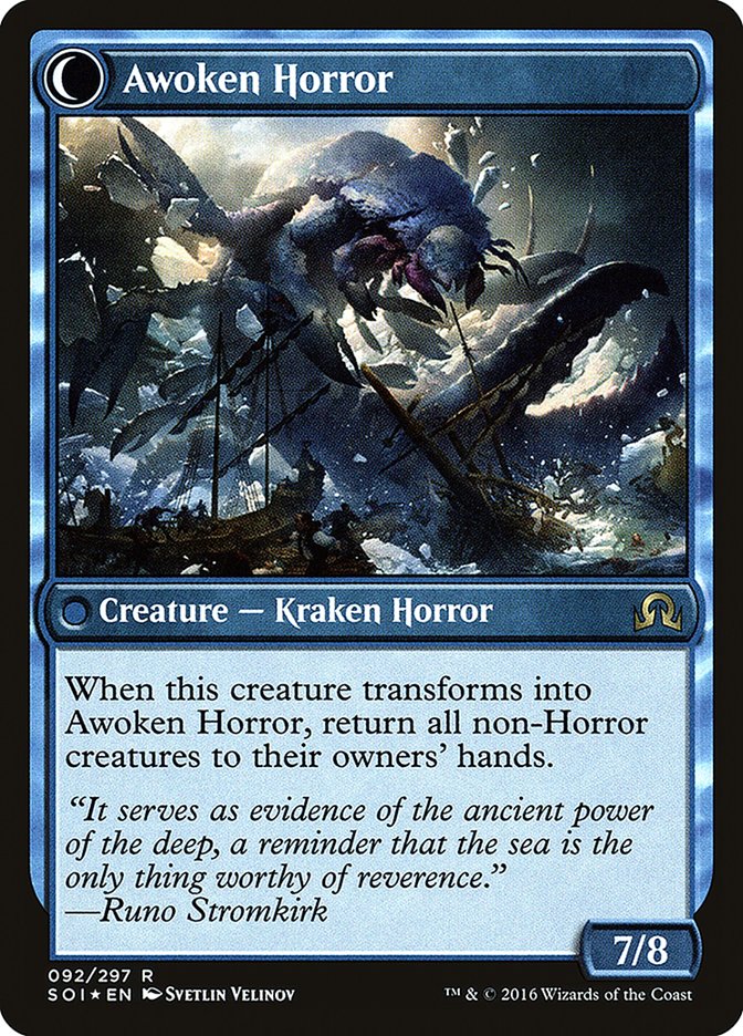 Thing in the Ice // Awoken Horror [Shadows over Innistrad Prerelease Promos] | Impulse Games and Hobbies