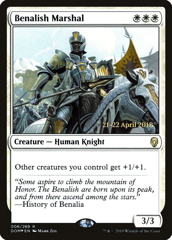 Benalish Marshal [Dominaria Prerelease Promos] | Impulse Games and Hobbies