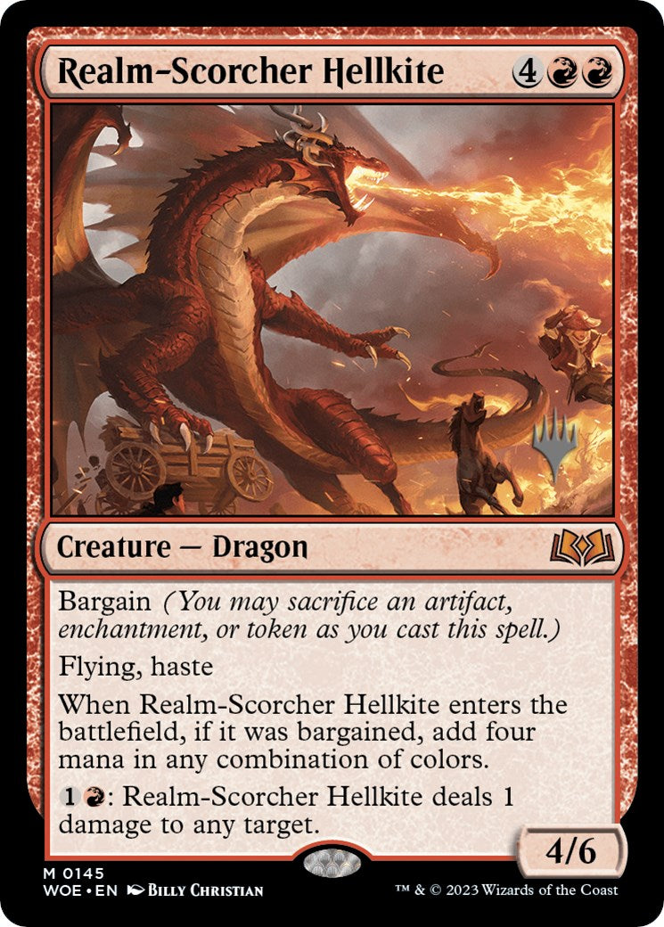 Realm-Scorcher Hellkite (Promo Pack) [Wilds of Eldraine Promos] | Impulse Games and Hobbies