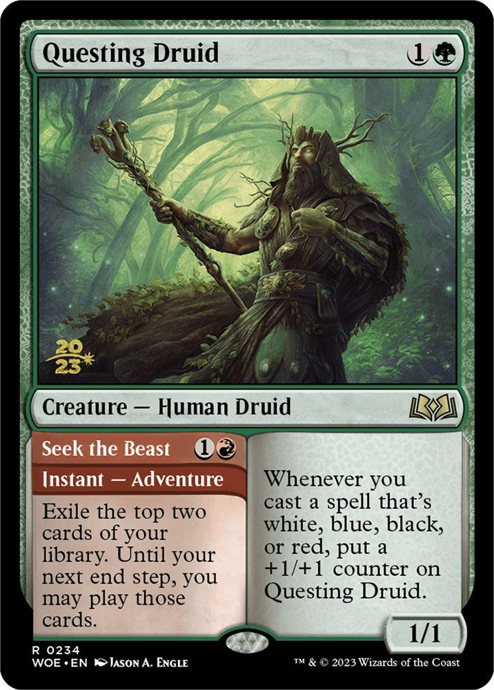 Questing Druid // Seek the Beast [Wilds of Eldraine Prerelease Promos] | Impulse Games and Hobbies