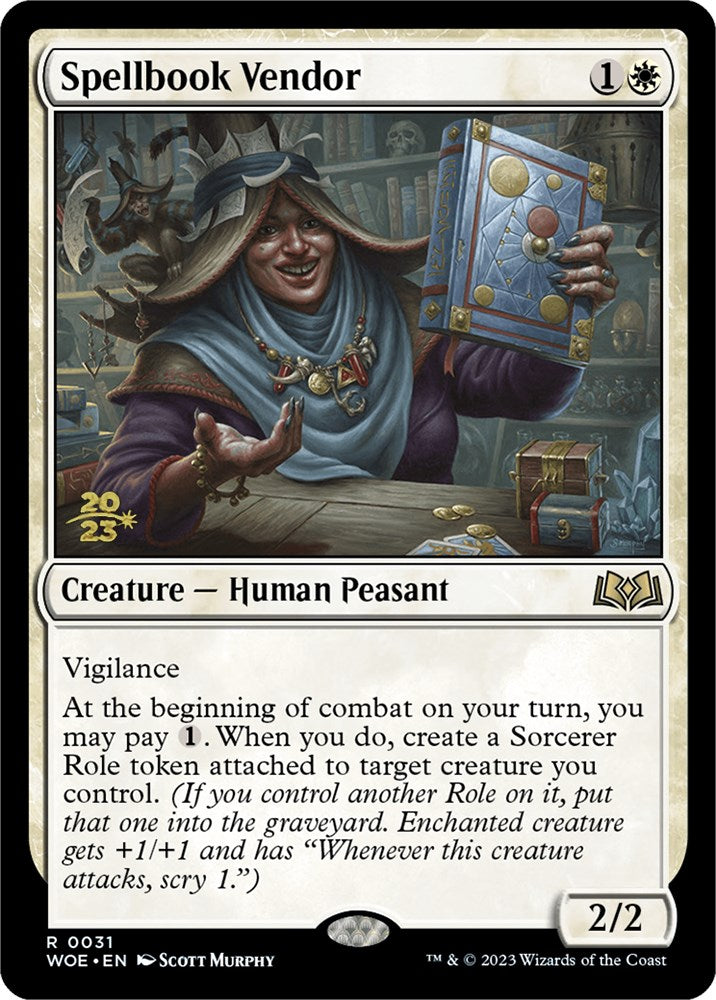 Spellbook Vendor [Wilds of Eldraine Prerelease Promos] | Impulse Games and Hobbies