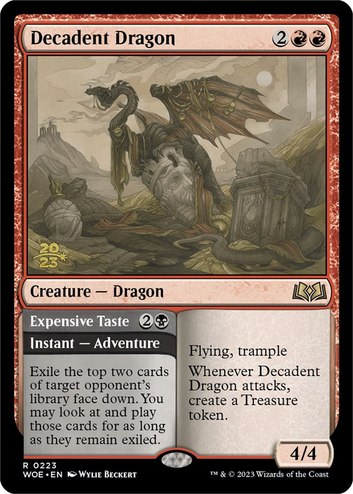 Decadent Dragon // Expensive Taste [Wilds of Eldraine Prerelease Promos] | Impulse Games and Hobbies