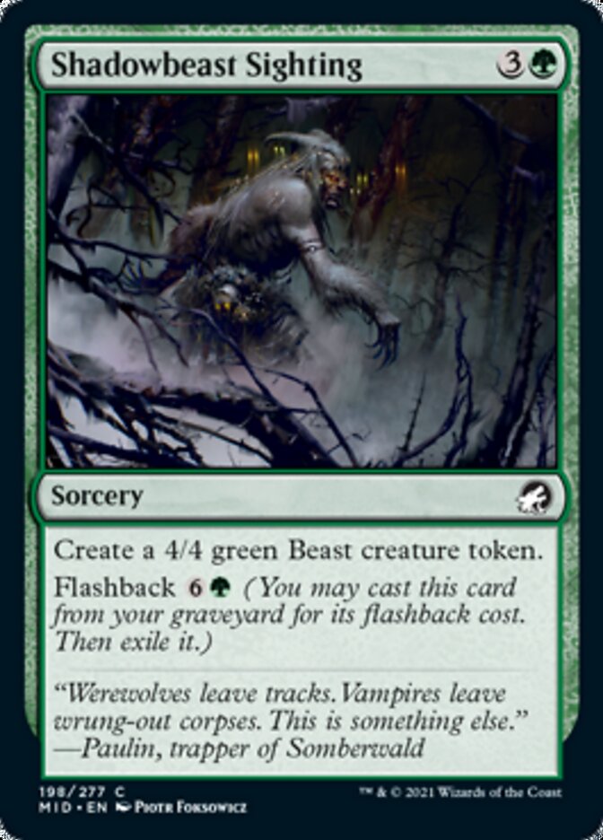 Shadowbeast Sighting [Innistrad: Midnight Hunt] | Impulse Games and Hobbies
