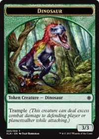 Dinosaur // Treasure (009) Double-sided Token [Ixalan Tokens] | Impulse Games and Hobbies