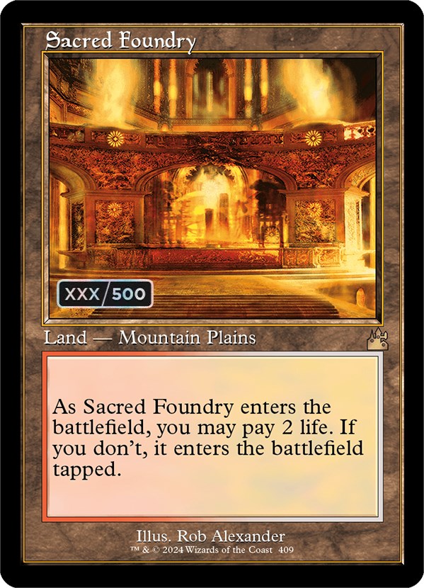 Sacred Foundry (Retro) (Serialized) [Ravnica Remastered] | Impulse Games and Hobbies