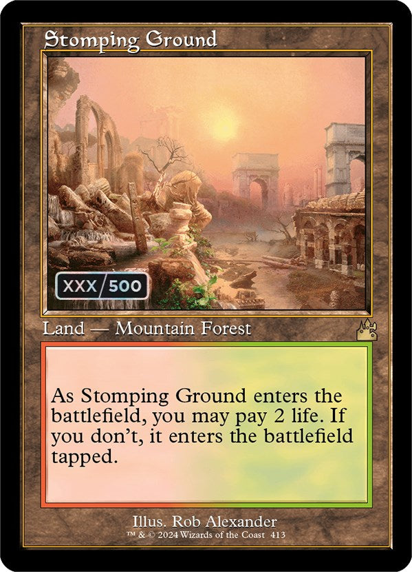 Stomping Ground (Retro) (Serialized) [Ravnica Remastered] | Impulse Games and Hobbies