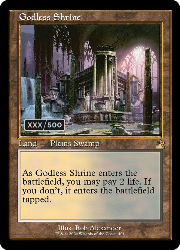 Godless Shrine (Retro) (Serialized) [Ravnica Remastered] | Impulse Games and Hobbies