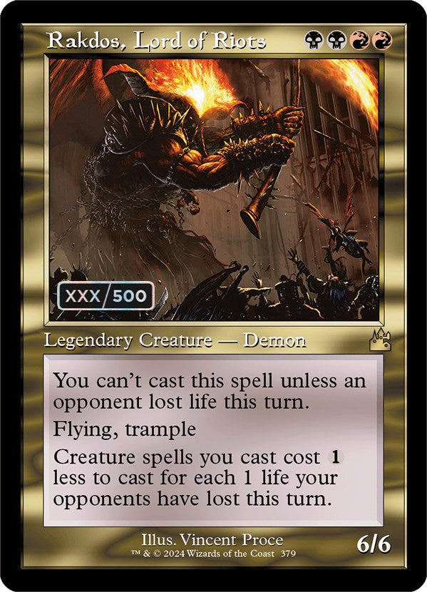 Rakdos, Lord of Riots (Retro) (Serialized) [Ravnica Remastered] | Impulse Games and Hobbies