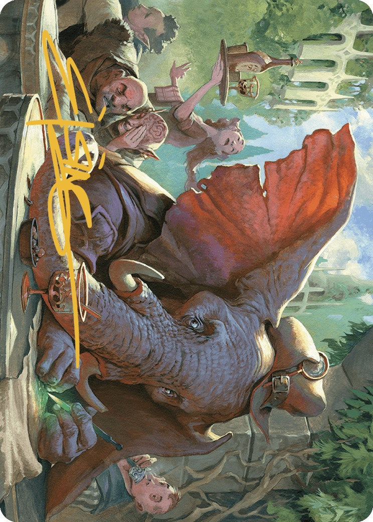 Loxodon Eavesdropper Art Card (Gold-Stamped Signature) [Murders at Karlov Manor Art Series] | Impulse Games and Hobbies