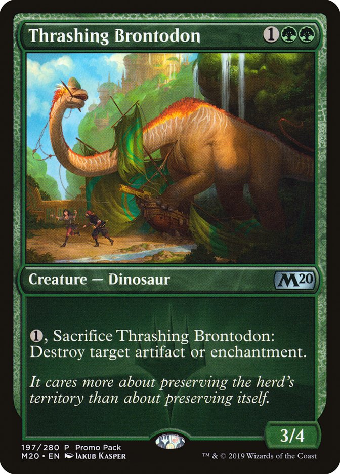 Thrashing Brontodon (Promo Pack) [Core Set 2020 Promos] | Impulse Games and Hobbies