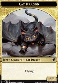 Cat Dragon (009) // Dragon (006) Double-sided Token [Commander 2017 Tokens] | Impulse Games and Hobbies