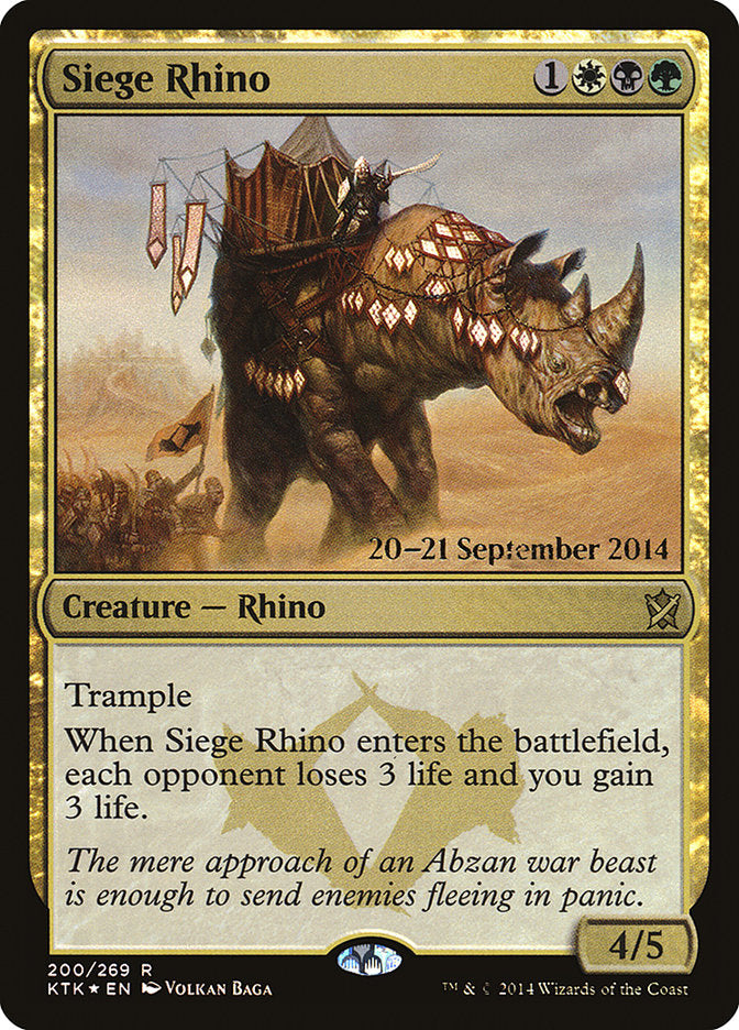 Siege Rhino [Khans of Tarkir Prerelease Promos] | Impulse Games and Hobbies