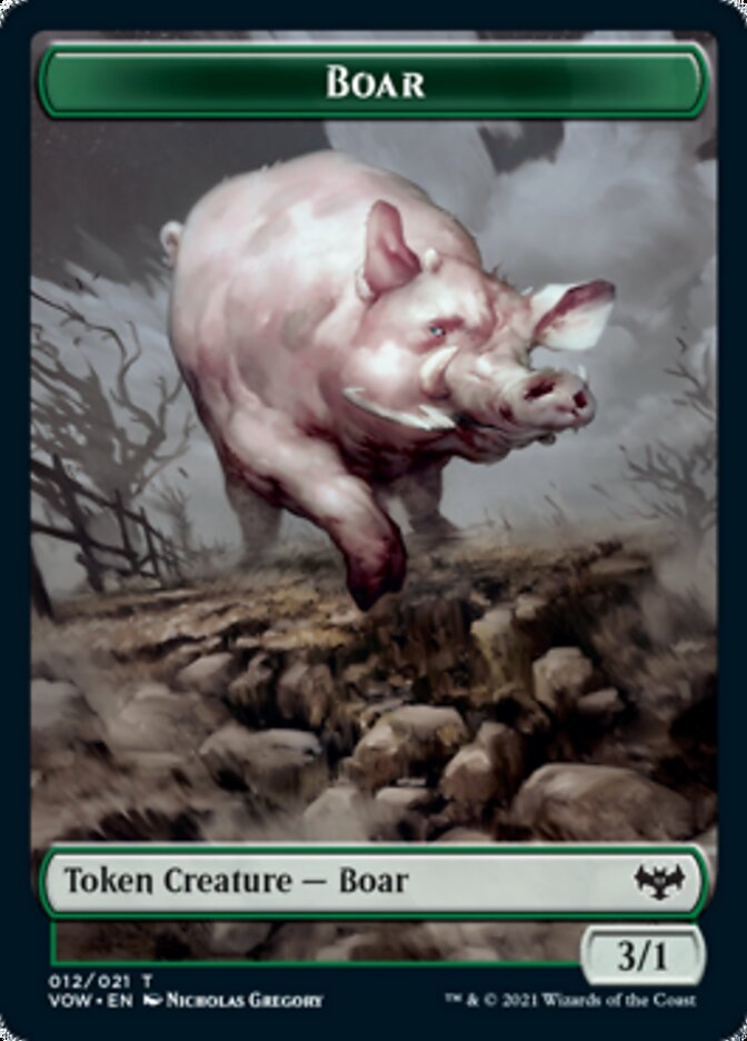 Wolf (011) // Boar Double-sided Token [Innistrad: Crimson Vow Tokens] | Impulse Games and Hobbies