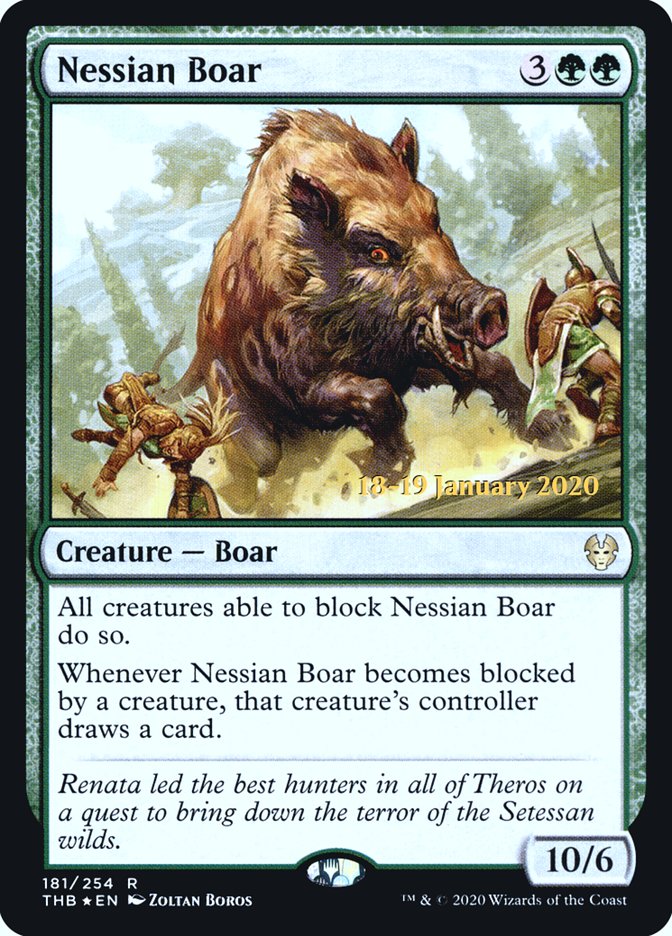 Nessian Boar [Theros Beyond Death Prerelease Promos] | Impulse Games and Hobbies