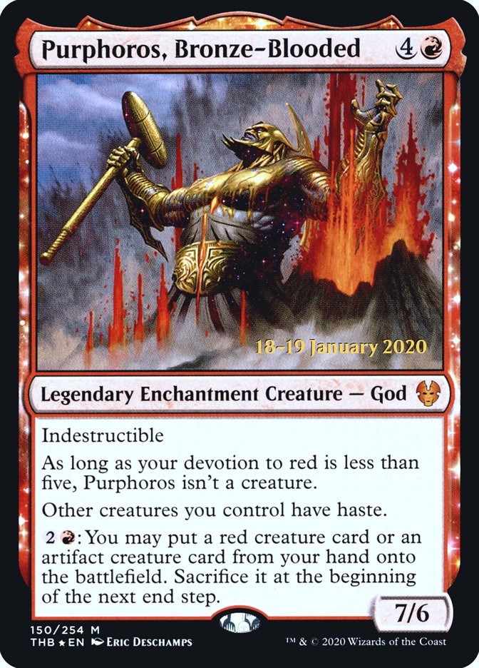 Purphoros, Bronze-Blooded [Theros Beyond Death Prerelease Promos] | Impulse Games and Hobbies