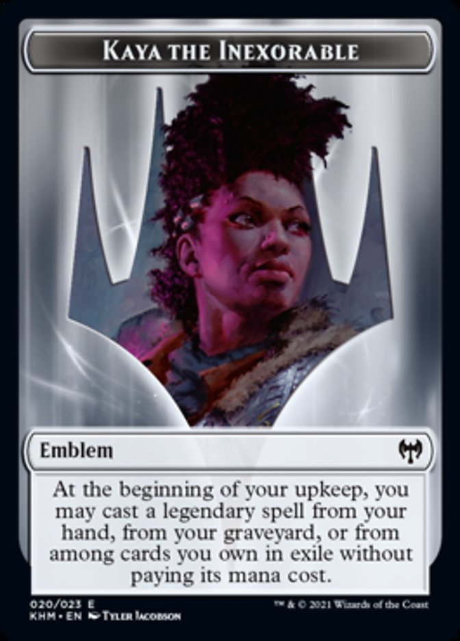 Kaya the Inexorable Emblem [Kaldheim Tokens] | Impulse Games and Hobbies