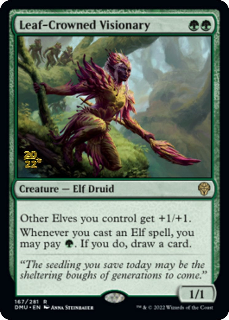 Leaf-Crowned Visionary [Dominaria United Prerelease Promos] | Impulse Games and Hobbies