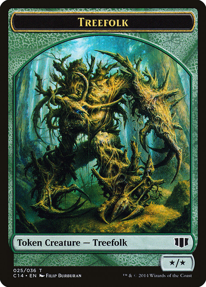 Treefolk // Wolf Double-sided Token [Commander 2014 Tokens] | Impulse Games and Hobbies