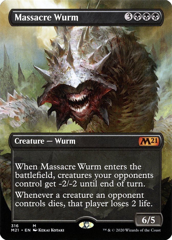 Massacre Wurm (Borderless Alternate Art) [Core Set 2021] | Impulse Games and Hobbies