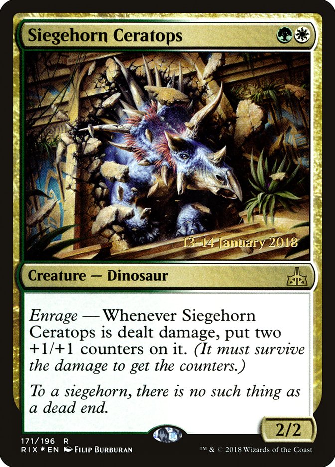 Siegehorn Ceratops [Rivals of Ixalan Prerelease Promos] | Impulse Games and Hobbies