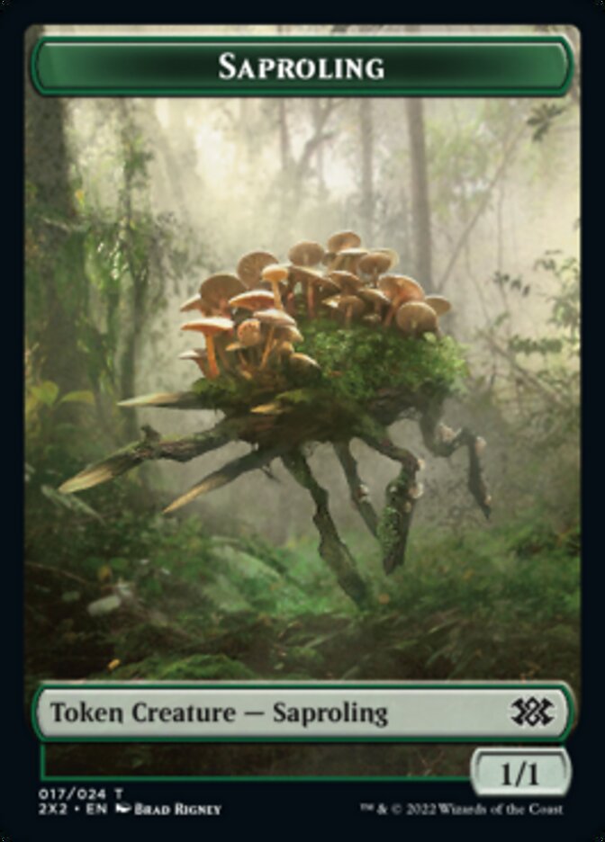 Saproling // Treasure Double-sided Token [Double Masters 2022 Tokens] | Impulse Games and Hobbies