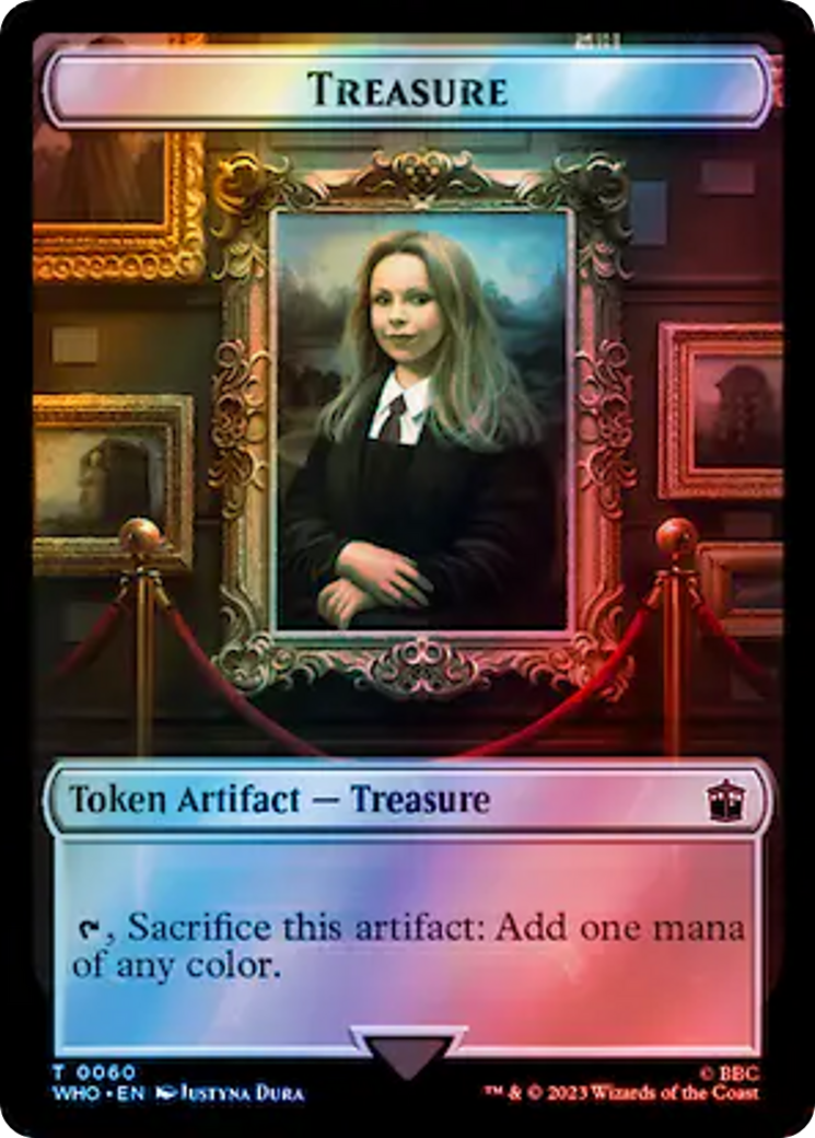 Warrior // Treasure (0060) Double-Sided Token (Surge Foil) [Doctor Who Tokens] | Impulse Games and Hobbies