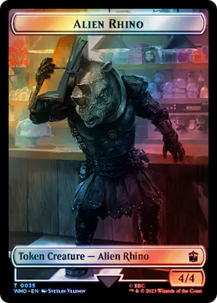 Alien Rhino // Treasure (0061) Double-Sided Token (Surge Foil) [Doctor Who Tokens] | Impulse Games and Hobbies