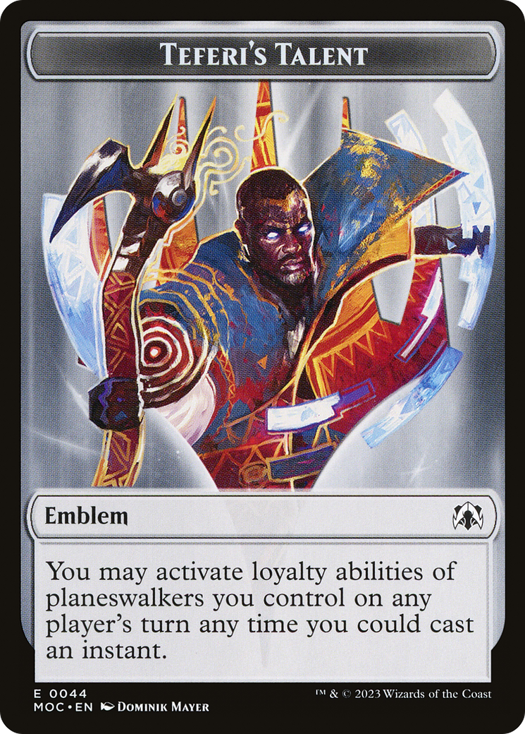 First Mate Ragavan // Teferi's Talent Emblem Double-Sided Token [March of the Machine Commander Tokens] | Impulse Games and Hobbies